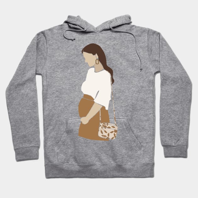 Abstract pregnant vector mother artistic Illustration Hoodie by NJORDUR